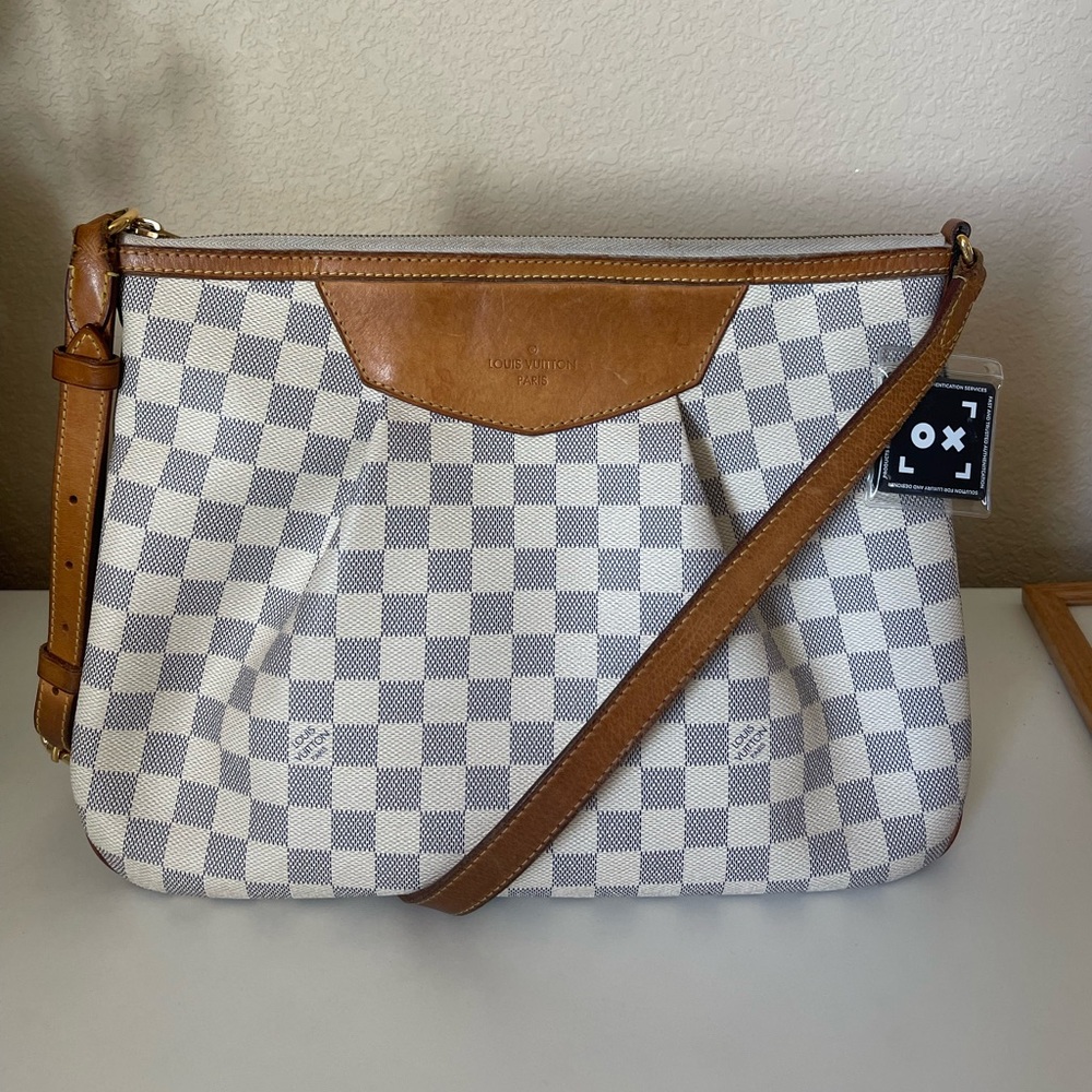 Louis Vuitton Azure Damier Siracusa MM with COA